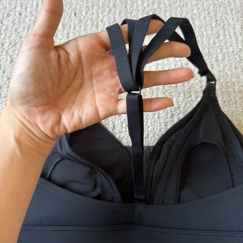 Black Adjustable Racerback Nursing Bra - Picture 2 of 14